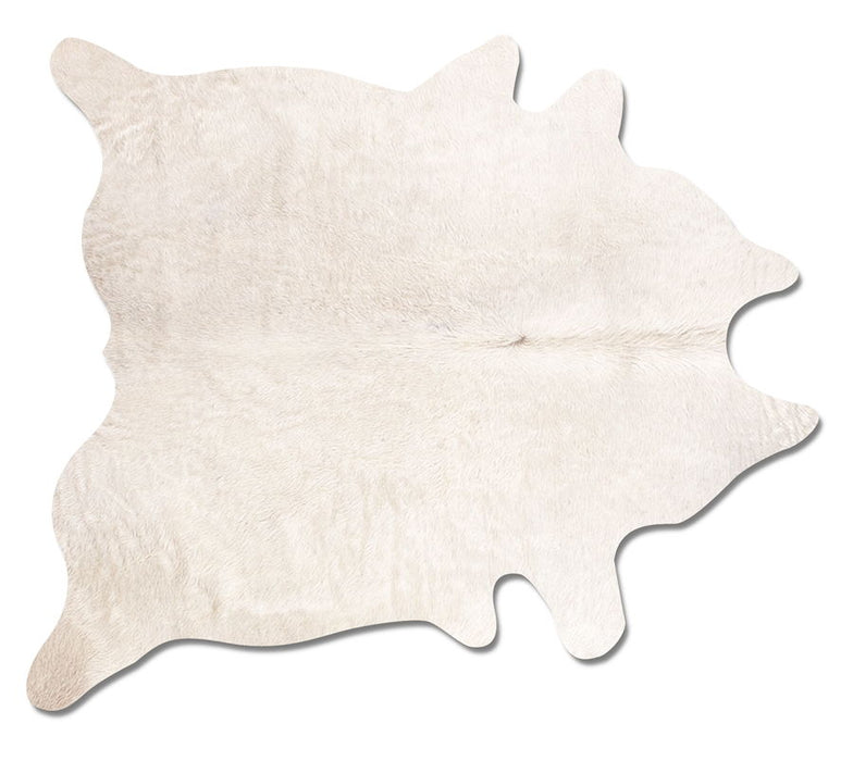 6' x 7' Natural Cowhide Area Rug - Off White