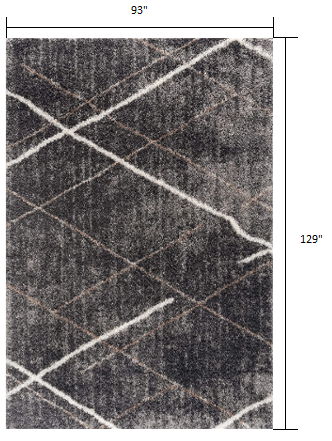 8' x 11' Modern Distressed Lines Area Rug - Gray