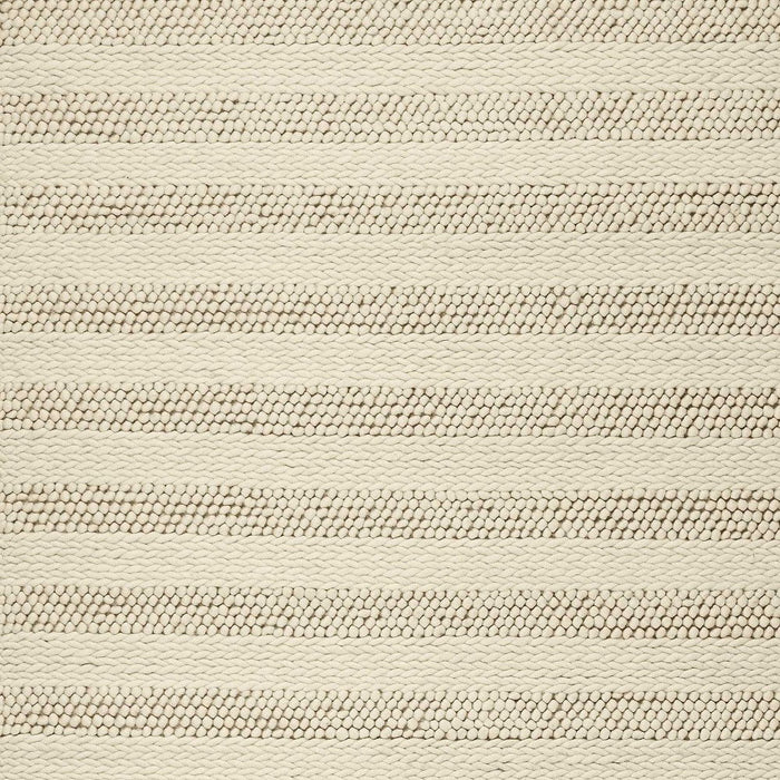 5' x 7' Hand Woven Knobby Cornish Stripe Indoor Area Rug - White Ivory