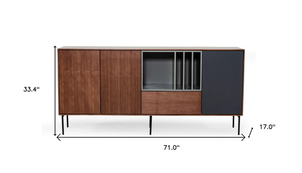 Urban Buffet Server - Warm Brown / Gray And Charcoal