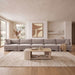 Velvet performance fabric upholstered 5-piece stationary sectional sofa by Meridian Furniture, featuring plush cushions and modern design.