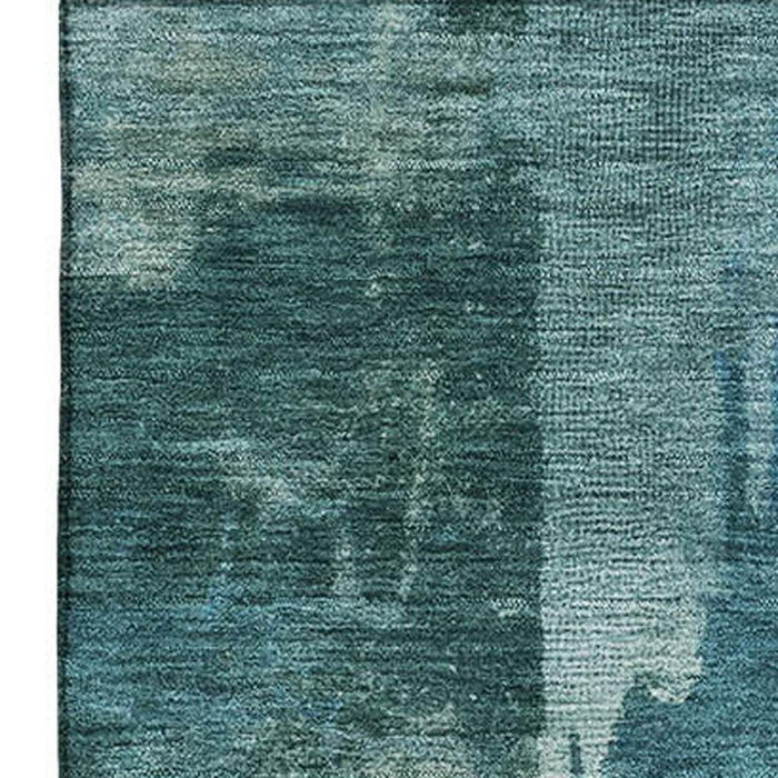 10' X 14' Abstract Washable Area Rug With UV Protection (717056) - Teal / Aqua