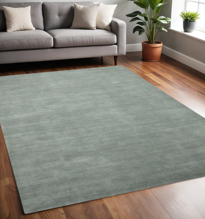 5' X 8' Wool Hand Woven Area Rug - Gray