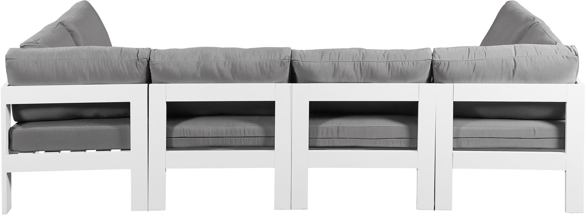 Nizuc - Outdoor Patio 6 Piece Modular Sectional With White Frame