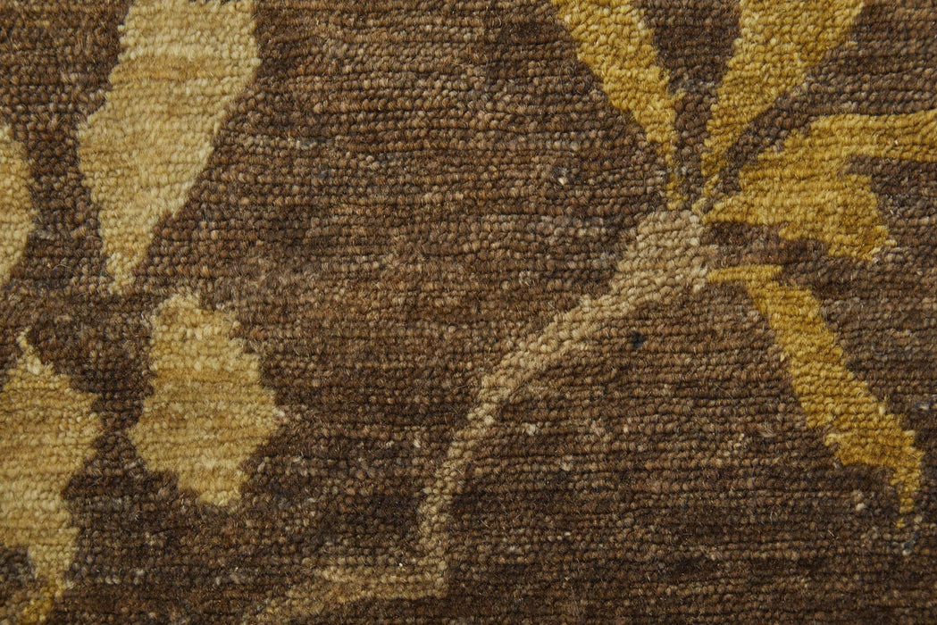 9' X 12' Wool Floral Hand Knotted Area Rug (744360) - Green / Gold