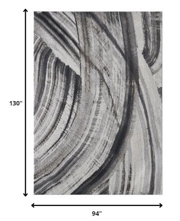7.8' x 10.8' Abstract Area Rug - Gray And Ivory