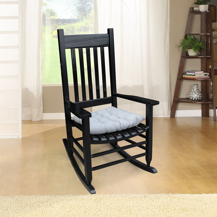 Giga Classic Wooden Porch Rocker Chair made of Populus wood with a comfortable, traditional design and curved armrests.