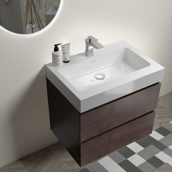 Giga Alice wall-mounted bathroom vanity with integrated sink, large storage, modern floating design, one-piece basin without drain or faucet
