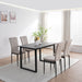 Set of four Giga velvet dining chairs with plush upholstery and modern design, perfect for a stylish dining room.