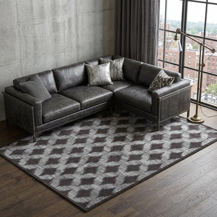 10' X 13' Geometric Area Rug (744431) - Gray / Taupe