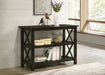 CoasterEssence Rachelle dark merlot wood entryway console table with two shelves