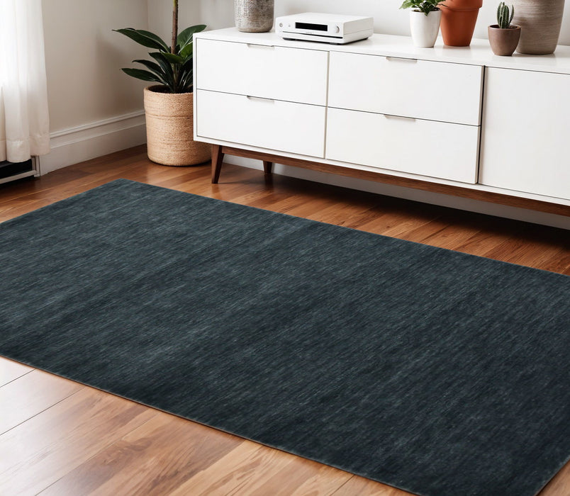 4' X 6' Wool Hand Woven Area Rug - Dark Gray