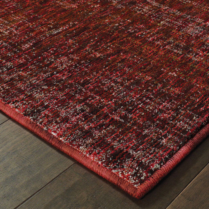 8' x 11' Power Loom Area Rug - Red And Gray