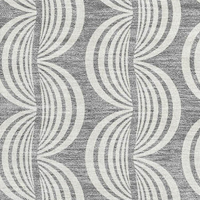 10' X 14' Ogee Washable Area Rug With UV Protection (682727) - Gray / Ivory
