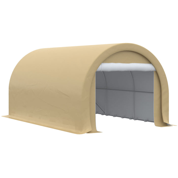 Giga Outsunny 10x16 foot heavy-duty portable carport with UV-resistant canopy, large zipper door, ideal for vehicle and outdoor storage