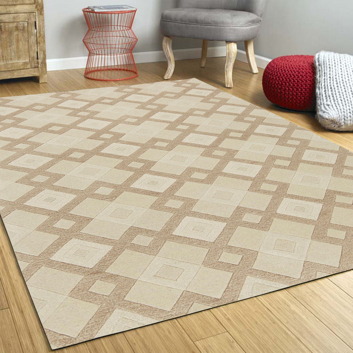 8' x 11' Wool Geometric Hand Tufted Contemporary Area Rug - Ivory