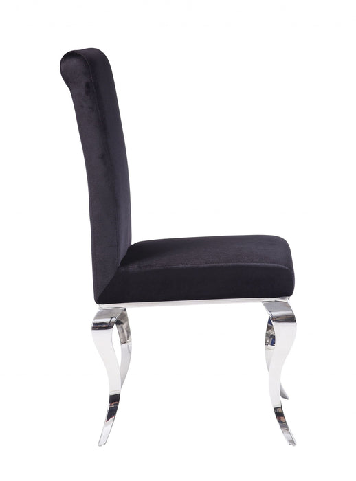 Fabric Dining Side Chairs (Set of 2) - Black