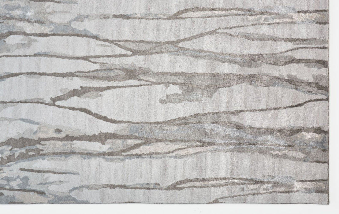 5' x 8' Abstract Tufted Handmade Area Rug - Taupe Ivory And Gray