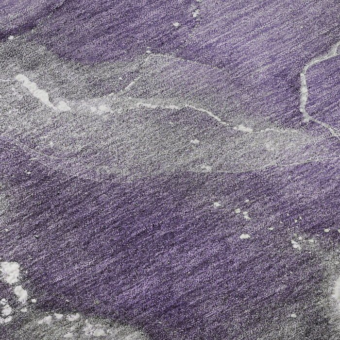 10' X 14' Abstract Washable Area Rug With UV Protection (647248) - Purple / Ivory