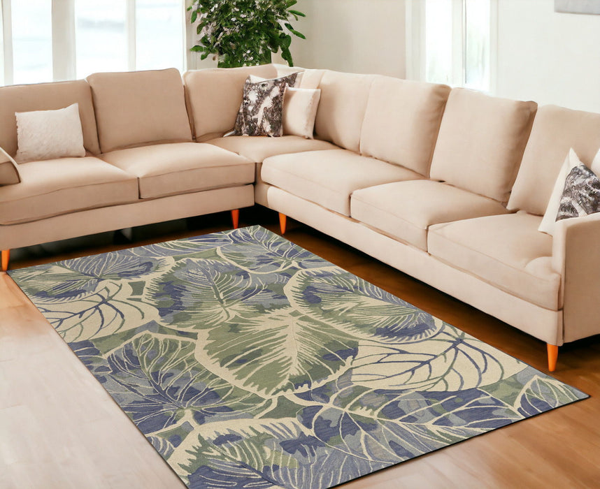 9' x 12' Wool Handmade Area Rug - Blue