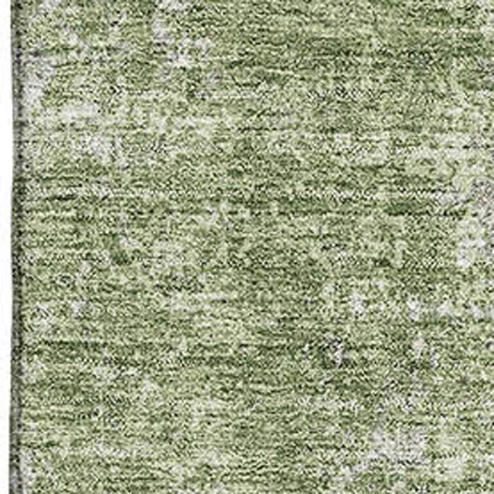 10' X 14' Abstract Washable Area Rug With UV Protection (674856) - Green / Ivory