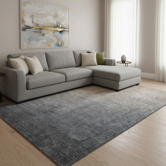 8' X 10' Ombre Washable Area Rug With UV Protection (649670) - Gray / Brown