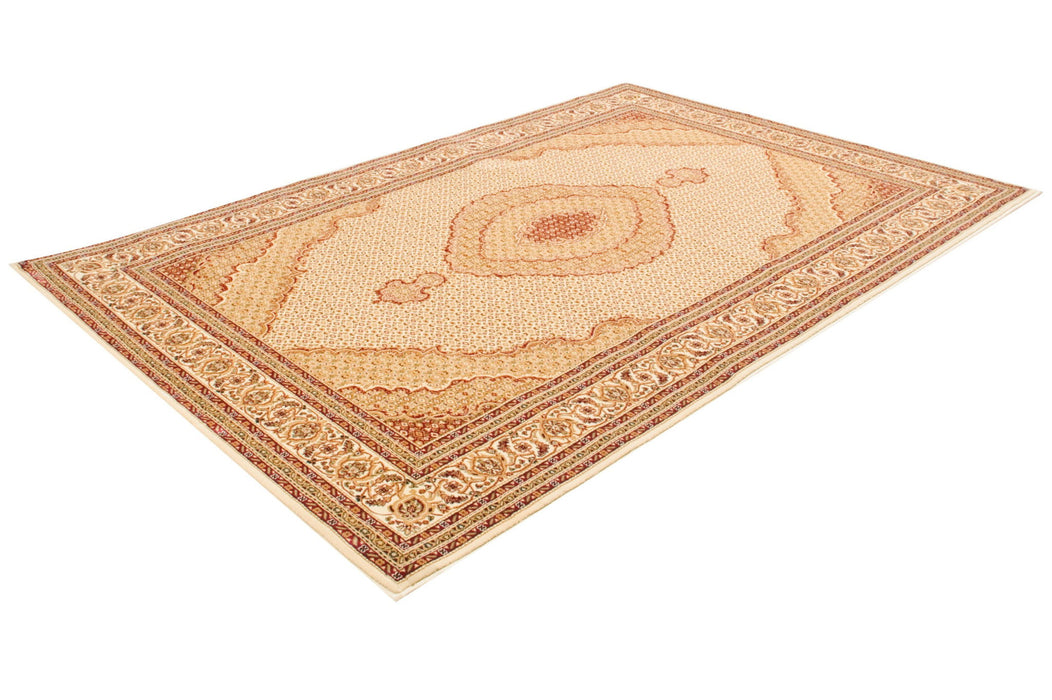 10' x 13' Oriental Washable Non Skid Area Rug - Beige And Ivory