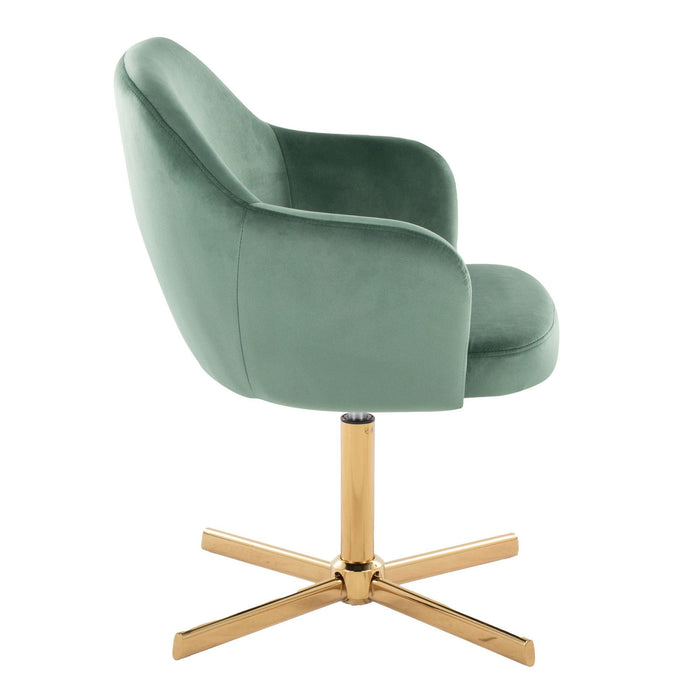 Buena - Swivel Accent Chair - Chrome Gold Metal Base