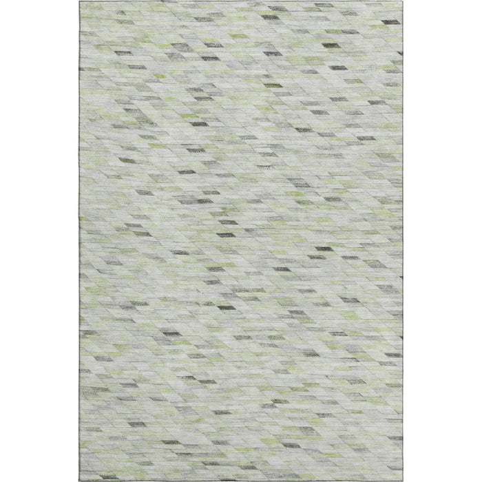10' X 14' Geometric Washable Area Rug With UV Protection (696392) - Green / Gray / Ivory