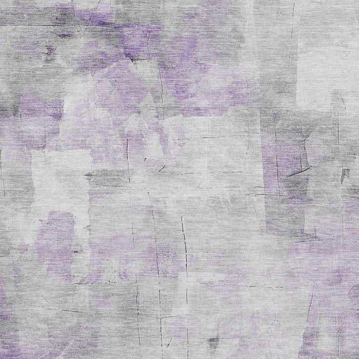10' X 14' Abstract Washable Area Rug With UV Protection (696716) - Lavender / Silver / Gray
