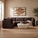 Meridian Furniture Hammond velvet performance fabric 4-piece sectional sofa with upholstered seats and backrests, stationary design.