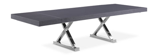 Meridian Furniture Excel extendable dining table with wooden finish and extendable leaf, ideal for versatile dining spaces.