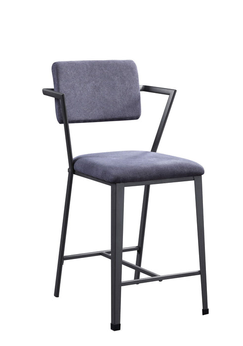 Fabric And Metal Counter Height Bar Chairs (Set of 2) - Gray
