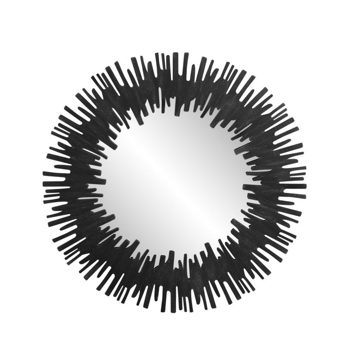 36" Sunburst Framed Accent Mirror - Black