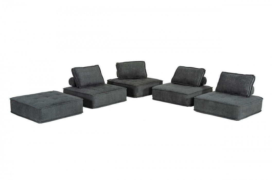 Modern Floor Pillow Modular Sectional Sofa - Charcoal