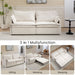 Giga pull out sofa bed with side storage and USB-C charging ports, convertible sleeper sofa couch in a modern living room setting.
