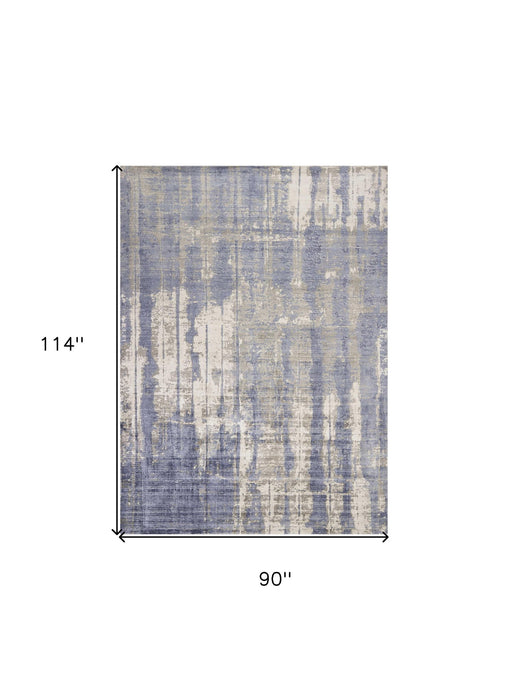 7' x 10' Viscose Area Rug - Gray Or Blue