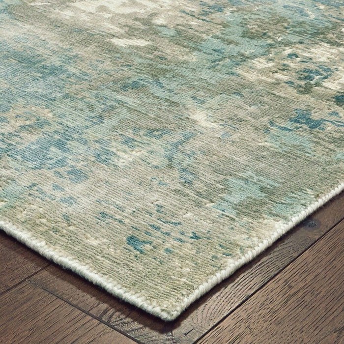 8' x 10' Abstract Pattern Indoor Area Rug - Blue And Gray
