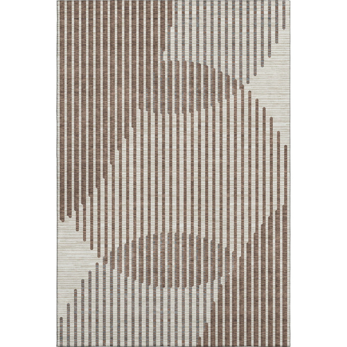 10' X 14' Geometric Washable Area Rug With UV Protection (678772) - Brown / Ivory