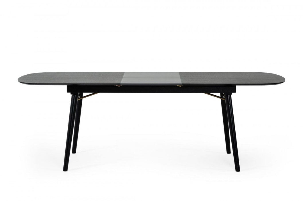 71" Rectangular Manufactured Wood Butterfly Leaf Dining Table - Black
