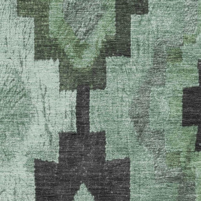 10' X 14' Washable Area Rug With UV Protection (707221) - Green / Gray