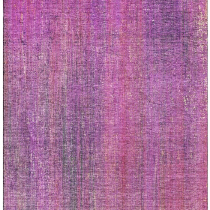 9' X 12' Striped Washable Area Rug With UV Protection (648747) - Lilac / Blush