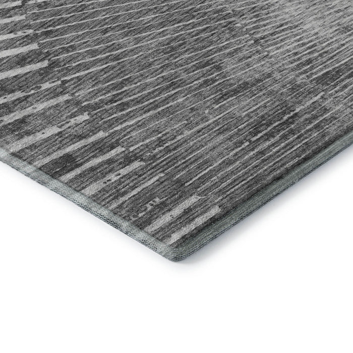 10' X 14' Geometric Washable Area Rug With UV Protection (648334) - Gray / Ivory