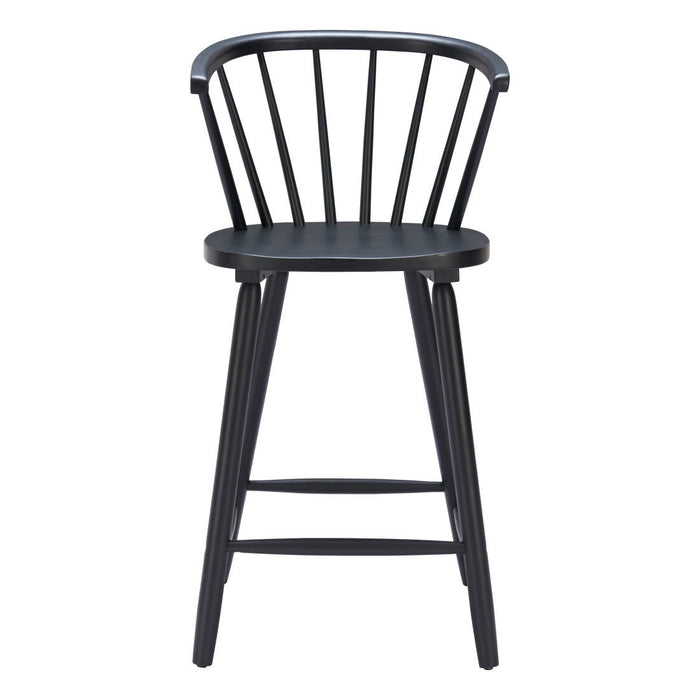 Low Back Bar Chairs Wood (Set of 2) - Black