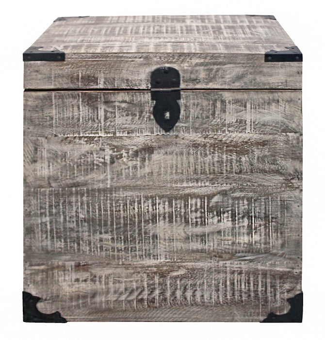 Solid Wood Square End Table - Gray