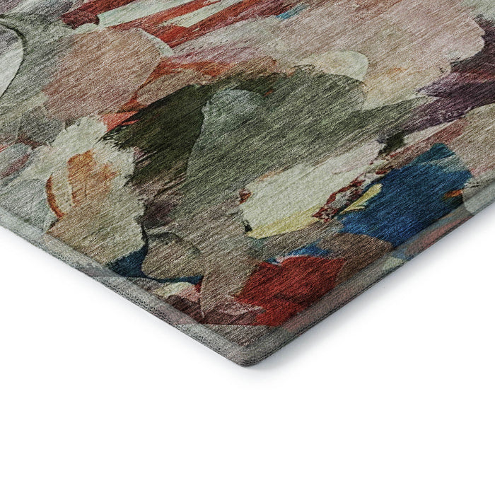 10' X 14' Abstract Washable Area Rug With UV Protection (683698) - Green / Orange / Teal