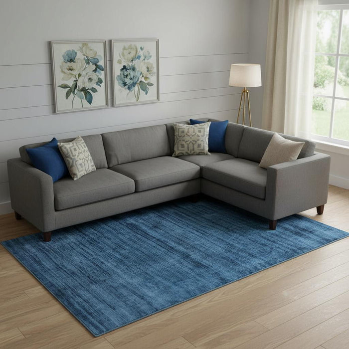 8' X 10' Striped Hand Woven Area Rug (570251) - Blue