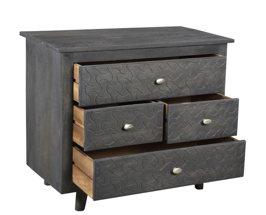 Four Drawer Nightstand - Gray