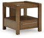 Brown Marxmore Square End Table by Signature Design Ashley with a sleek wood finish and modern design.