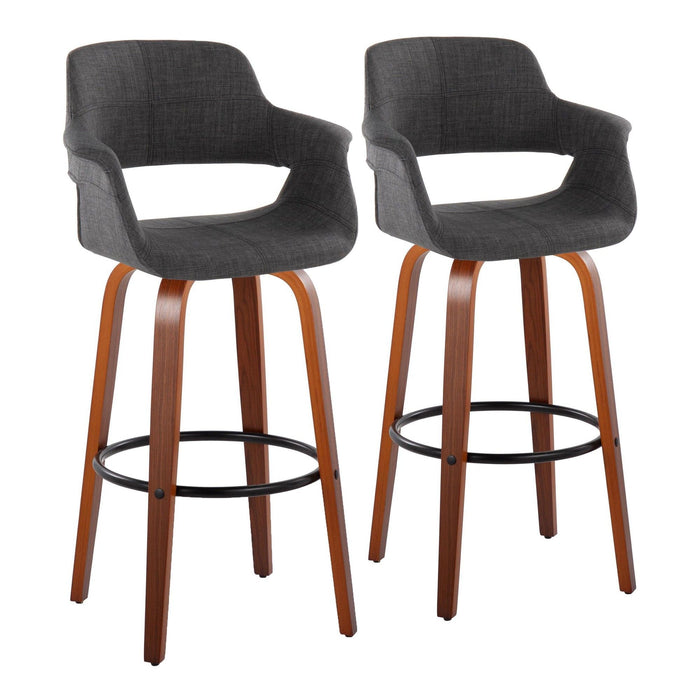 Vintage Flair - 30" Fixed-Height Barstool (Set of 2) - Black Footrest